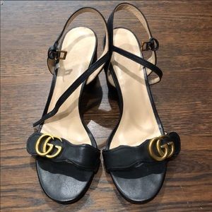 Gucci Marmont GG Ankle-Strap Sandals